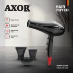 نوع سشوار سشوار خانگی تنظیمات دما دو حالته تنظیمات سرعت دو سرعته اقلام همراه سشوار متمرکز‌کننده باریک متمرکز‌کننده پهن ویژگی سری سشوار فرکنندگی حجم‌دهندگی وزن ۴۰۰ گرم گرم توان مصرفی ۳۰۰۰ وات سایر مشخصات کنترل ایمن گرما / دارای دکمه قطع هوای گرم در لحظه نوع موتور DC کاربرد نیمه حرفه‌ای خانگی حرفه‌ای و آرایشگاهی